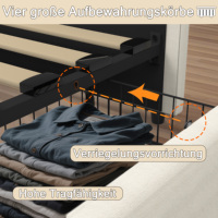 Entourez-vous de son ambiant avec le lit en velours, les doubles enceintes Bluetooth, les tiroirs dorés et les lumières colorées activées par la musique