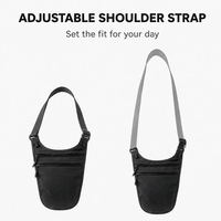 Sac banane de voyage imperméable en polyester avec motif dessin animé tendance, ceinture porte-monnaie dissimulée, fermeture éclair, pour passeport et articles physiologiques