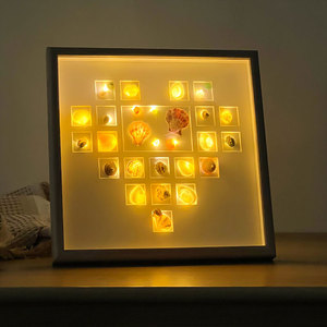 C2024 thiết kế sáng tạo hình ảnh hiển thị màu đen rắn gỗ bóng sâu hộp Led khung ảnh cho trang trí nội thất - Product Image 1
