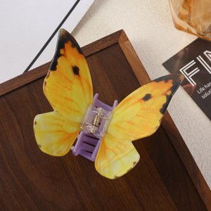 Simulation personnalisée de papillon Barrette élégante à griffes Accessoire pour cheveux en acrylique pour filles Pince à ressort - Product Image 6