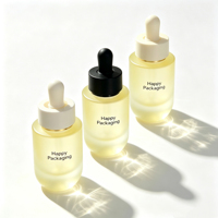 Emballage personnalisé pour soins de la peau de 1 oz, contenant cosmétique de luxe de 30 ml, flacon en verre à fond rond épais pour sérum et huile pour soins de la peau avec compte-gouttes