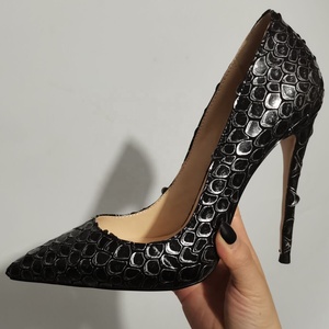 Zapatos de vestir de tacón alto estilo occidental para mujer, Stiletto, figuras de peces a escala, talla grande 47, puntiagudas - Product Image 5