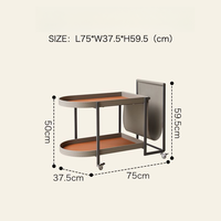 Table d'appoint de luxe industrielle haut de gamme en acier convertible, table basse mobile pour salon, console de rangement multi-niveaux