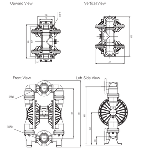 GODO BFQ-80L Aluminum Diaphragm <b>Pump</b> Oil Wear Proof Slurry Transfer <b>Air</b> Operated - Product Image 3