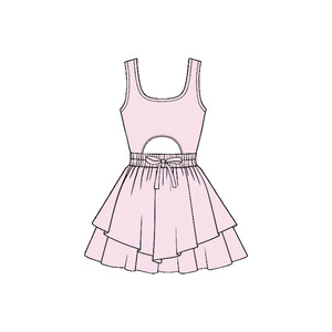 Robe d'été sans manches pour bébé fille, imprimé uni blanc, vente en gros, robe de yoga, GSD3181 - Product Image 6