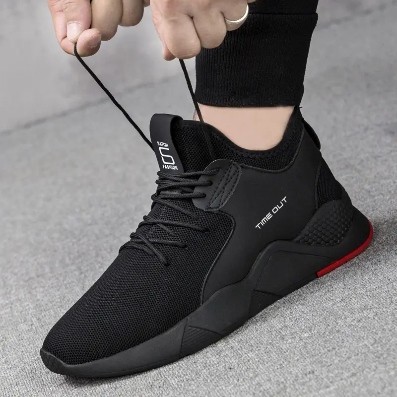 New arrivals stylish fitness walking sneakers zapatillasdemujer black sports shoes for men
