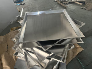 صينية تصريف مربعة من الفولاذ المقاوم للصدأ ، إطار شبكي لصينية الشواء الخاصة بالفرن ، تصريف الزيت وصينية إعداد الخضروات - Product Image 2