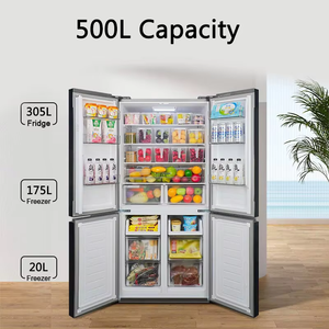 Refrigerador de Acero Inoxidable de Alta Calidad con Congelador Inferior de Cuatro Puertas y 500L <span class=keywords><strong>Neveras</strong></span> con Características de Alta Gama - Product Image 4