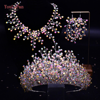 Diadèmes et couronnes de mariée brillantes faites à la main YouLaPan, entièrement en cristal, coiffure de mariage pour les mariées, bandeaux de mariage uniques HP193