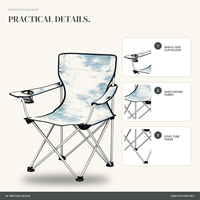 Chaise de camping en gros pour événements en plein air avec porte-gobelet latéral et logo et motif personnalisés pour la détente en bord de lac