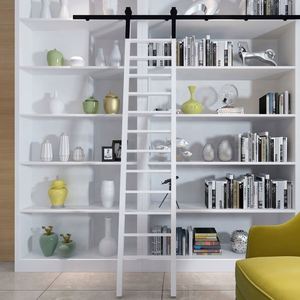 WEKIS Hot Selling Modern Style Steel/Metal Library Study Room Sliding Barn Telescopic <b>Ladders</b> Hardware Kits Folding <b>Ladders</b> - Product Image 4