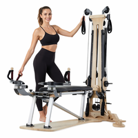 Reformer Pilates en Bois d'Érable avec Tour, Résistance à Ressort Réglable, Conception Portable pour Studio de Pilates, Entraînement Corporel, Certifié CE