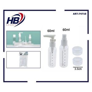 4pcs 60ML Press-Fit Travel Bottle Set Clear <b>Cream</b> Sprayer 10g*2 for Toiletry <b>Bag</b> - Product Image 3