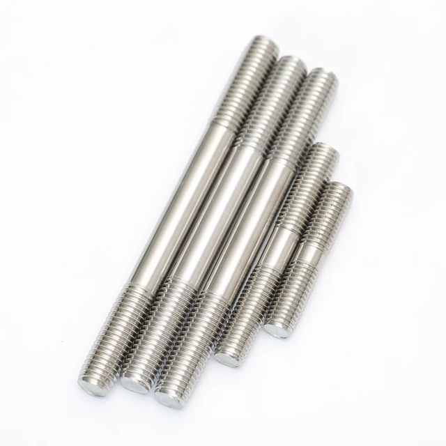 Metric 304 Stainless Steel Double End Stud Bolt DIN976 Full Thread Metric Stud Rod Double Head Threaded Screw Fastener