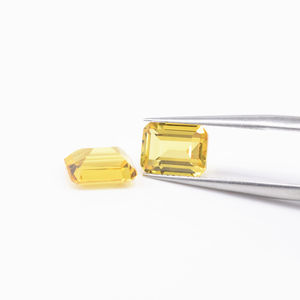 실험실에서 재배한 옐로우 사파이어 21 #   보석 제작용 팔각형 스텝 컷 합성 커런덤 스톤 - Product Image 2
