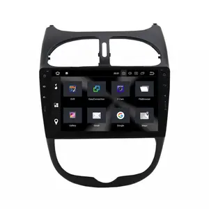 1 din 9 polegadas Núcleo octa IPS ScreenAndroid 10 DVD Player Do Carro para Peugeot 206 GPS Auto Rádio de Navegação Multimídia WI-FI