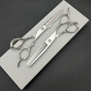 Tijeras de peluquería personalizadas de 6 pulgadas, tijeras de entresacar para diestros, de acero inoxidable, herramientas de belleza para uso profesional - Product Image 1