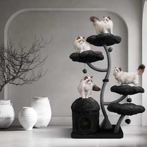 Su misura lussuoso grande albero di gatto torre casa di fiori Design con corda di Sisal uno pendente peluche giocattolo con campana - Product Image 6