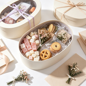 กล่องของขวัญทรงรีแบบมินิมอล ฝาปิดโปร่ง พร้อมโบว์ริบบิ้นนุ่ม สำหรับบรรจุภัณฑ์ของขวัญวาเลนไทน์ ดอกไม้ และเครื่องสำอาง - Product Image 5