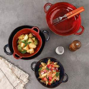 Bols à soupe, nouilles, salades et riz en céramique à double anse, design <span class=keywords><strong>Art</strong></span> Déco, vaisselle individuelle pour <span class=keywords><strong>la</strong></span> rentrée scolaire - Product Image 2