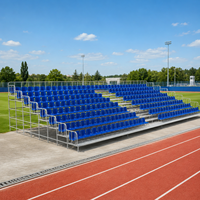 Sièges de tribune de stade avec dossier en alliage de fer et d'aluminium, chaise de tribune portable à roulettes, conception ergonomique pour un confort de longue durée assis