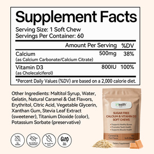 Gomitas Masticables de Calcio y Vitamina D3 con Logotipo Personalizado para Suplemento Nutricional Diario, Apoyo a la Salud Ósea y la Función Inmunitaria, Hecho en Hong Kong - Product Image 3