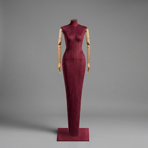 Maniquí Femenino <span class=keywords><strong>de</strong></span> Terciopelo con Brazos Articulados <span class=keywords><strong>de</strong></span> <span class=keywords><strong>Madera</strong></span>, Forma <span class=keywords><strong>de</strong></span> Vestido Largo y Delgado para Exhibición <span class=keywords><strong>de</strong></span> Vestidos <span class=keywords><strong>de</strong></span> Noche en Escaparates <span class=keywords><strong>de</strong></span> Boutiques - Product Image 2
