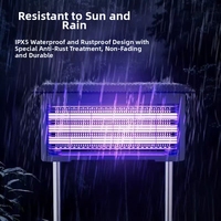 Lampe anti-moustiques solaire UV rechargeable en acier inoxydable ignifuge pour l'extérieur avec filet de protection