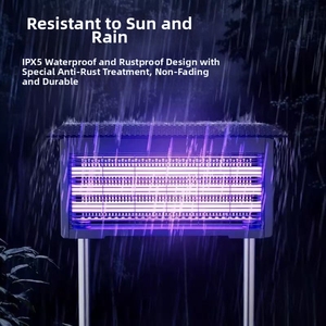 Lampe anti-moustiques <span class=keywords><strong>solaire</strong></span> UV rechargeable en acier inoxydable ignifuge pour l'extérieur avec filet de protection - Product Image 6