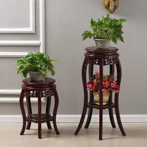 Support à fleurs rond en plastique à plusieurs niveaux, nouveau style chinois, pour salon, balcon, rangement intérieur - Product Image 1