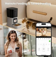 Dispensador de Comida Inteligente para Mascotas OEM al por Mayor, Comedero para Gatos de 5L con Tolva Opaca, Bloqueo de Frescura, Doble Alimentación, Audio Bidireccional y Monitor de Video con Pantalla