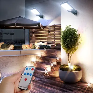 Featuring 3 lighting modes, LED solar street lights, waterproof motion sensors, parking lot lights, garden yard garage wall