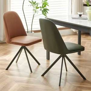 Chaise de salle à manger pivotante à 360° °   Chaise de salle à manger pivotante haut de gamme avec assise et dossier rembourrés et pieds en métal - Product Image 4