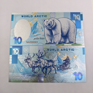 Custom Free Design Plastic Card Arctic Animals Souvenir Silver Foil Plated <strong>Banknote</strong> - Product Image 2