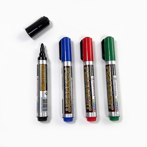 Surwin Fluency Writing Large Capacity Environmental Permanent Marker 4 Colors Fadeless <b>Refillable</b> <b>Pen</b> Toe 3mm Tip for Education - Product Image 5
