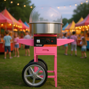 Machine à Barbe à Papa Vevor 1000W Électrique avec Bol en Acier Inoxydable et Couvercle Anti-Bulles, Usage Commercial - Product Image 2