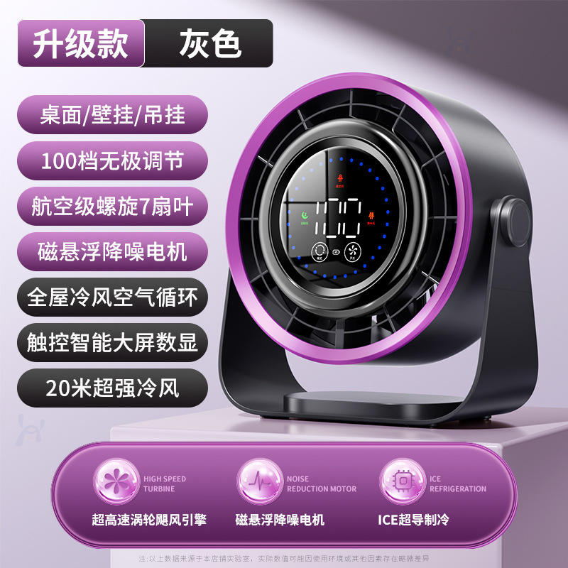 Ventilateur de bureau Y7 - [Affichage numérique multi-vitesses - Gra