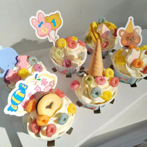 Suministros coloridos <span class=keywords><strong>para</strong></span> decoración de pasteles de cereales, anillo de bebé de <span class=keywords><strong>leche</strong></span> caliente, postre de helado afrutado de Donut <span class=keywords><strong>para</strong></span> ocasiones especiales de cumpleaños de bebé - Product Image 4