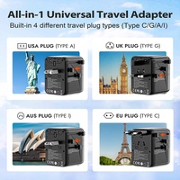 Chargeur de voyage Worldplug, nouveau, 2AC PD 70W, adaptateur USB universel, petite taille, Gan, multi-prises pour les voyages internationaux