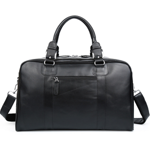 Logotipo personalizado impermeable negro de cuero genuino, bolsa de cuero Real bolsa de viaje de fin de semana - Product Image 4