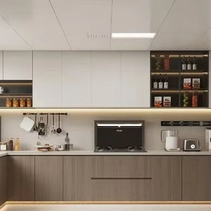 Ensemble complet d'armoires de cuisine modernes en bois massif personnalisées de haute qualité pour une conception de cuisine luxueuse - Product Image 1