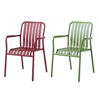 Chaise de salle à manger contemporaine en aluminium et rotin empilable, écologique, pour hôtel, parc, villa, salon, appartement - Utilisation intérieure et extérieure