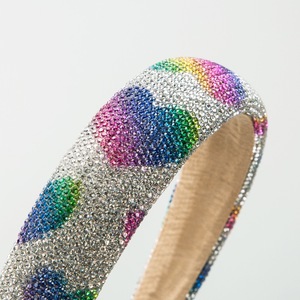 Diadema de Pelo con Diamantes de Imitación Brillantes y Acolchada de 3 cm de Ancho para el Día de San Valentín Coreano, Diadema de Cristal con Forma de Corazón Brillante - Product Image 5