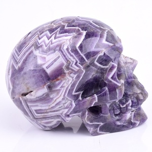 Tamaño mediano tallado a mano artesanía de cristal China amatista calavera talla - Product Image 5