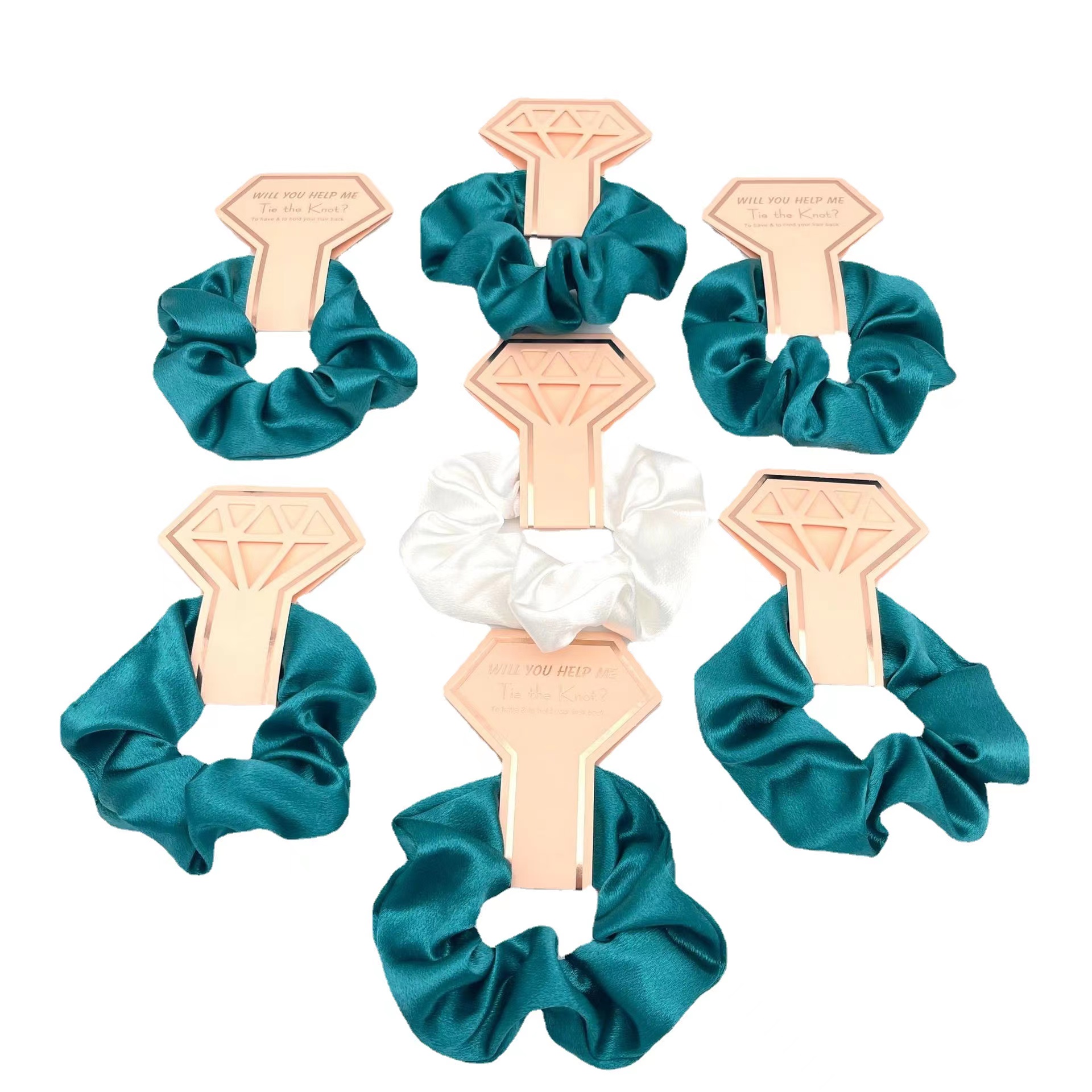 Оптовая продажа, Женская однотонная атласная шелковая резинка для волос, эластичные резинки, держатель для конского хвоста, резинка для волос, кольца, аксессуары для волос, подарок подружки невесты