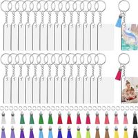 Vente en gros 30 pcs sublimation, porte-clés vierge transfert de chaleur bricolage double taille imprimé cercle transparent porte-clés acrylique/