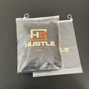 Sacs à fermeture éclair en PVC givré personnalisés avec logo imprimé, emballage pour vêtements, sacs à fermeture éclair sur mesure avec votre propre logo - Product Image 3