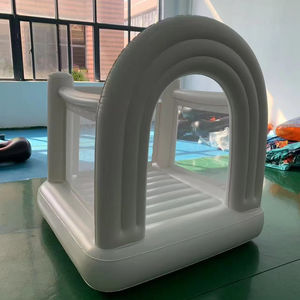Mini Casa de rebote de PVC blanco todo en uno, puente inflable silencioso portátil para interiores, Castillo gorila para niños - Product Image 1