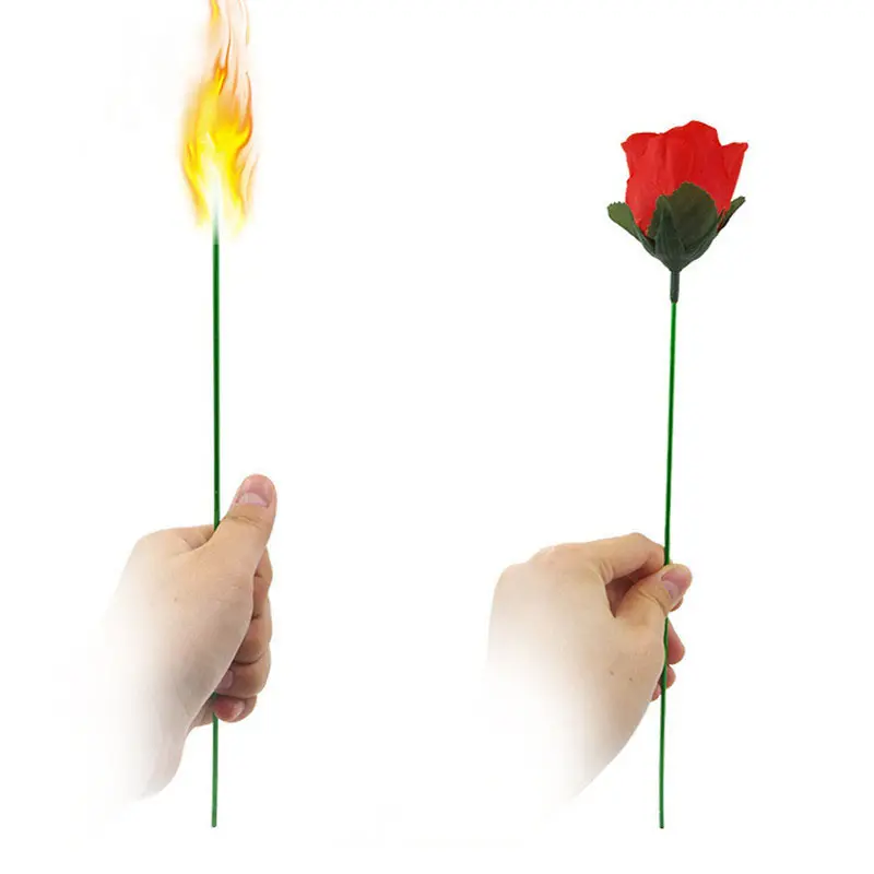 Unai Feuerwechsel von Rose Torch zu Blume bühnenmagie Valentinsgeschenk Zaubertrick-Requisiten für Magier