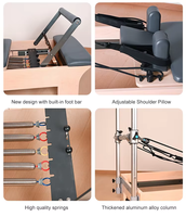 Reformer Pilates en Bois d'Érable Direct Usine, Lit de Pilates Vertical en Aluminium Capacité de Charge 300kg, Prix de Gros MOQ 1 Pièce